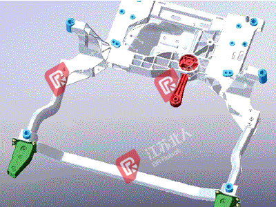 Assembly line of front subframe of automobile chassis Assembly line of front subframe of automobile chassis